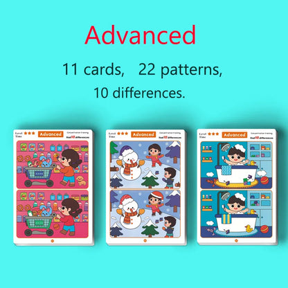 Find the Difference, Fun Concentration Training Game Pictures, Educational Items, Find Different Places, Reusable Erasable Pictures