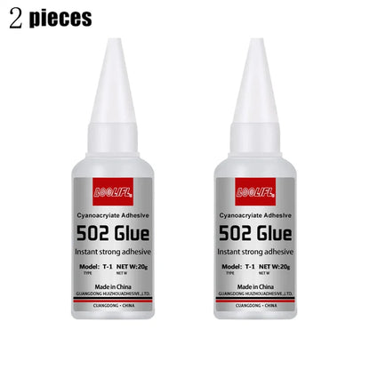 502 Super Adhesive - Quick Drying Cyanoacrylate, Suitable for Leather, Rubber, Metal, Strong Adhesive, Colorless and Transparent