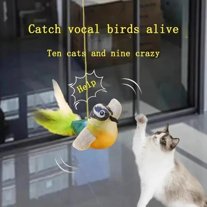 Simulation Bird Cat Toys Cats Interactive Cat Toy Realistic Bird Sound Cat Toy Plush Cat Toy Catnip Cat Toy for Cats Kitten Toy