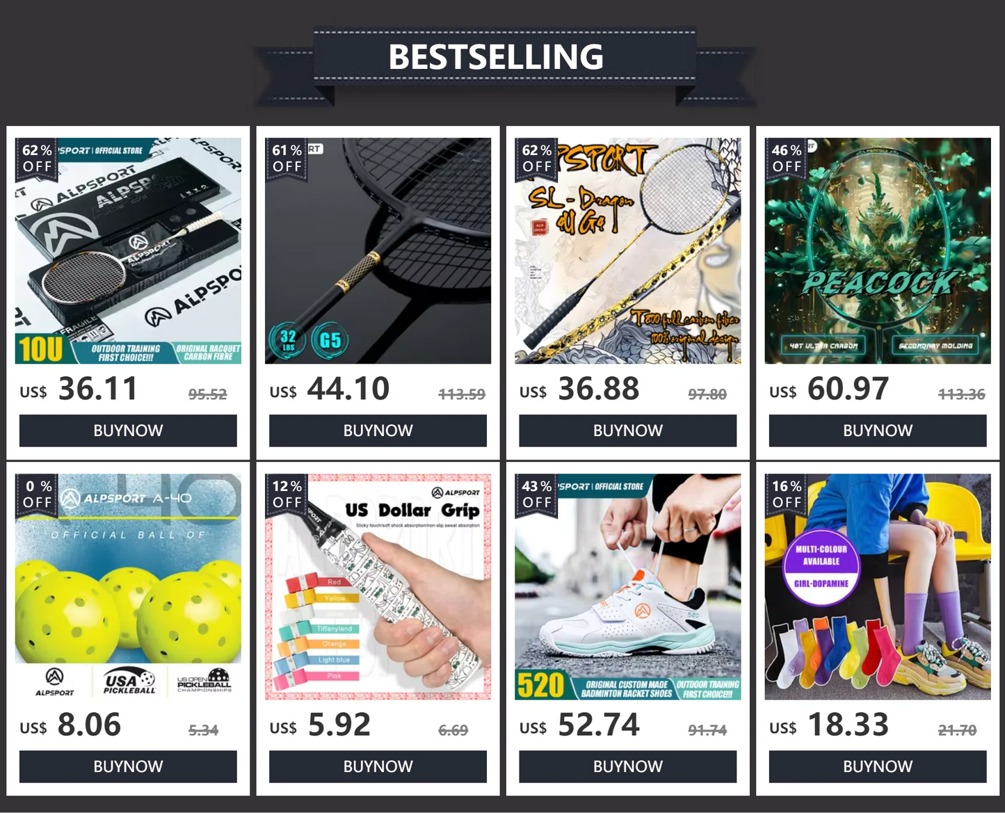 Carbon Fiber Tennis Racket, T800 18K-Professional Grade with Bag&Strap Lightweight Training Racquet for Adults Men&Women, ALPSPORT