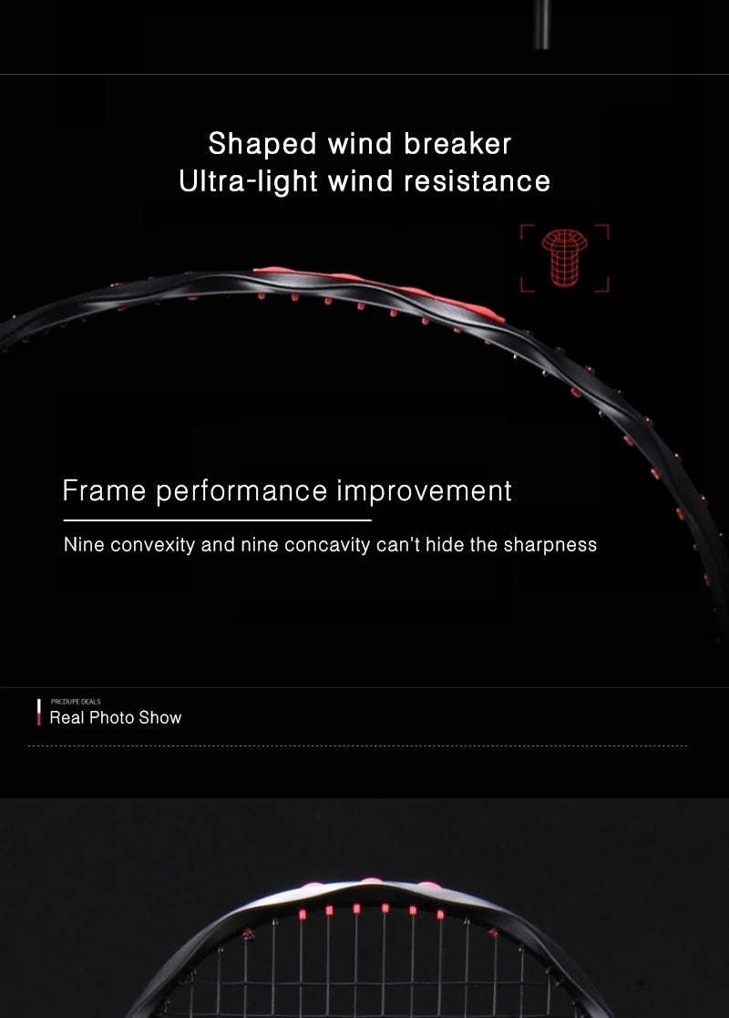 MH-V5 5U 75g Wave Legal Original Max 38lbs 100% Full Carbon Fiber Torsion Frame Badminton Racket, Novice Professional, ALPSPORT