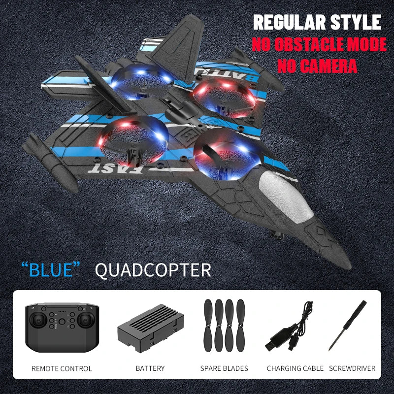 Aircraft RC Plane with Camera Remote Control Helicopter Obstacle Avoidance Fighter 2.4G Airplane EPP Foam Kids Christmas Toys
