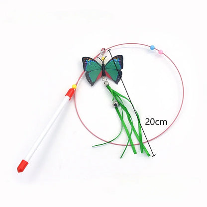 Interactive Cat Toy Hands-Free Cat Stick Playing Kitten Playing Teaser Wand Toy Suction Cup Bird/Feather Cat Wand Pet Supplies