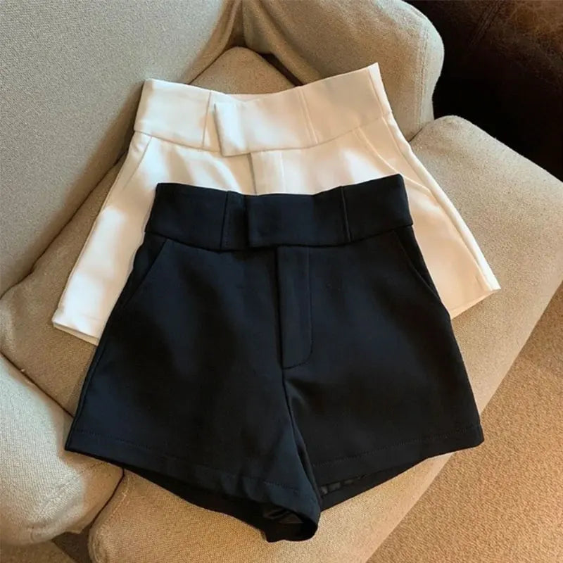 Women's Shorts Mooyufon Black Shorts Women Harajuku Elegance High Waisted Shorts A-Line Slim Casual Hot Girl Straight Pants Sexy