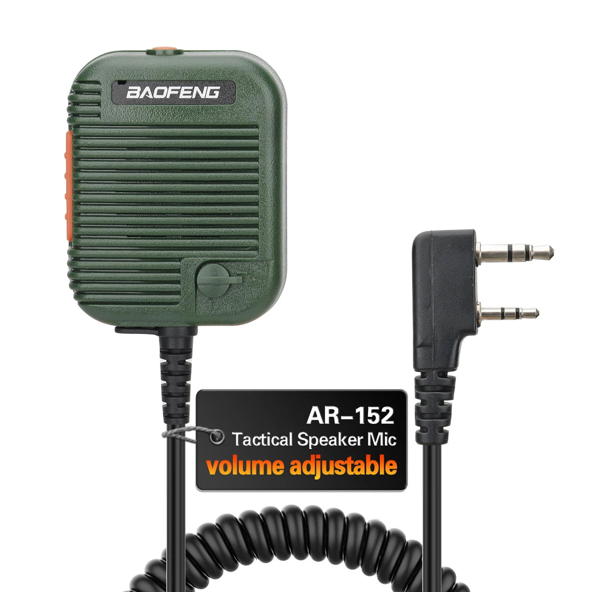 Baofeng AR-152 Tactical Remote Speaker Mic K Plug 2 Pin Volume Adjustable For AR-152 UV-5R UV-25 PRO Walkie Talkie Two Way Radio