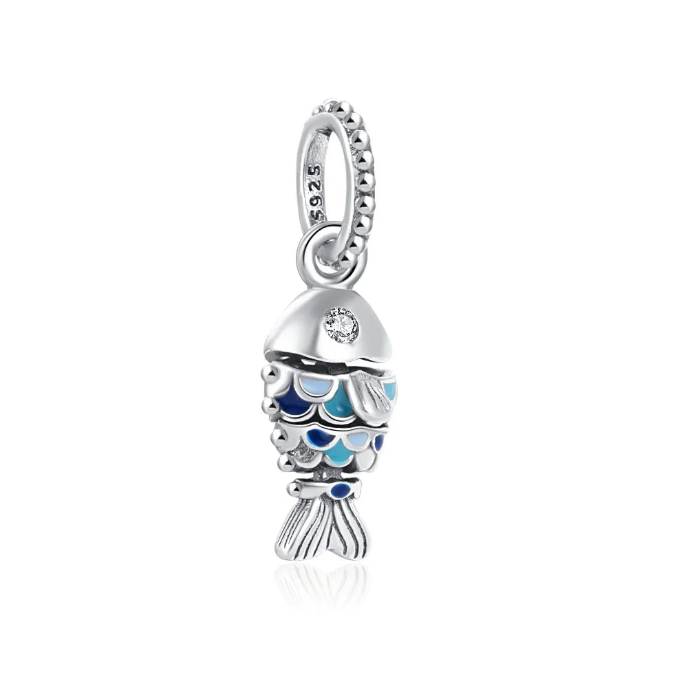 Sterling Silver Hot Sale  Ocean World Series Sea Turtle Starfish Little Crab Octopus Fashion Bead Fit Lady Bracelet DIY Jewelry