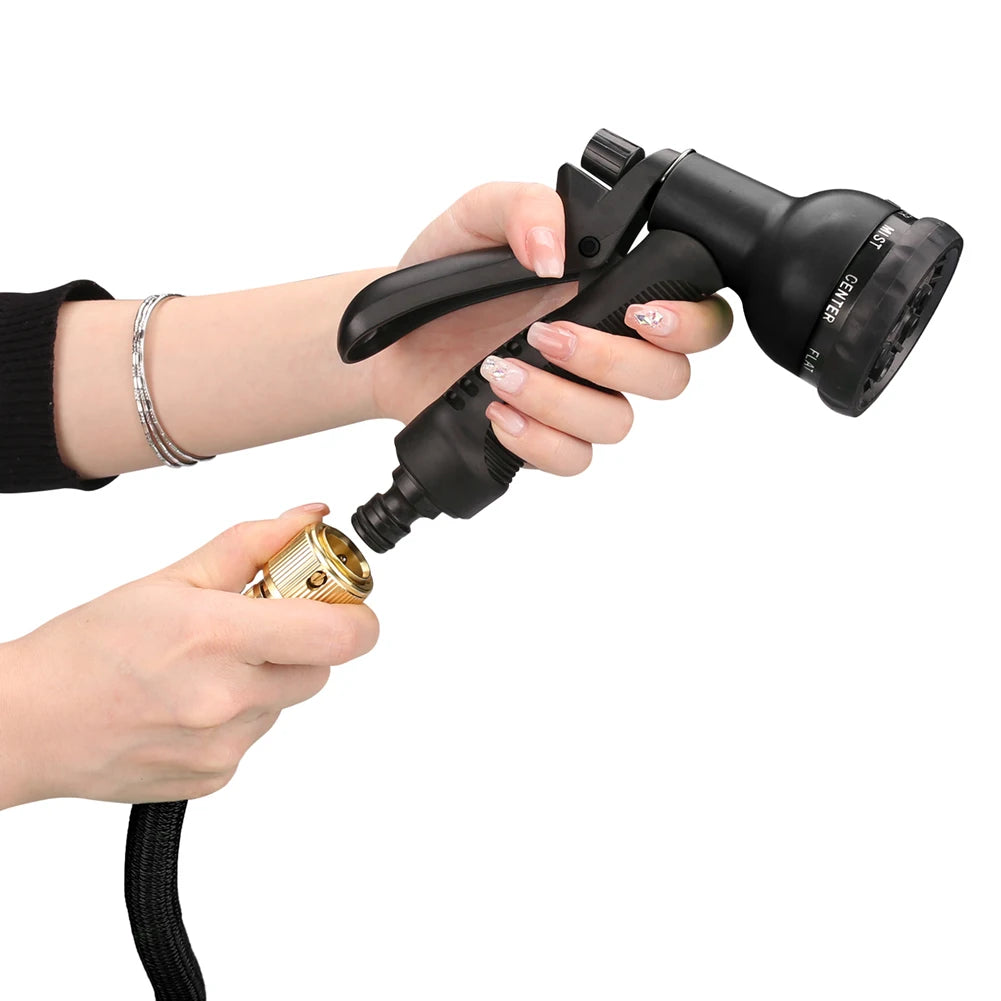 Garden Water Hose Expandable Double Metal Connector High Pressure PVC Reel Magic Water Pipes for Garden Farm Irrigation Car Wash