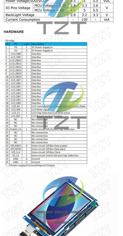 TFT Display, 0.96/1.3/1.44/1.8/2.4/2.8/3.5 Inch TFT Full Color Screen LCD Module, ST7735 ILI9341 Driver Interface SPI for Arduino