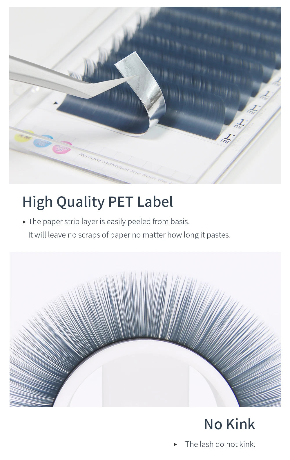GLAMLASH Colored Lashes Lake Blue/Lavender/Cinnamon/Dark Green/Matcha Grey Individual Natural False Colorful Eyelash Extension
