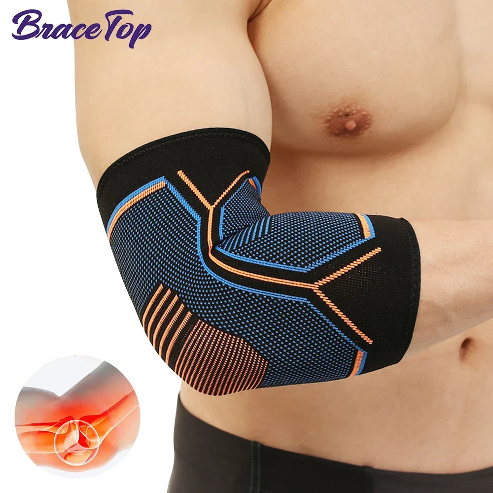 BraceTop Codo Brace Compresión Soporte Manga para Codo de Tenista, Correa para Tendinitis, Codo de Epicondilitis, Artritis, Levantamiento de Pesas