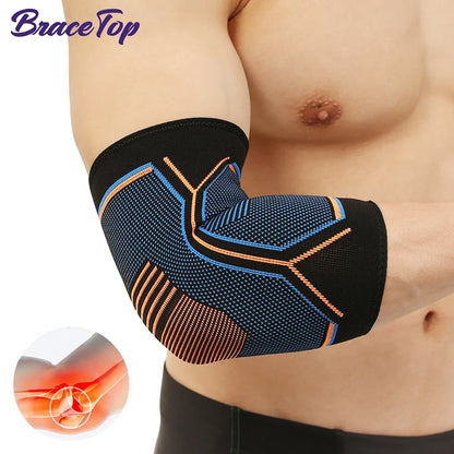 BraceTop Codo Brace Compresión Soporte Manga para Codo de Tenista, Correa para Tendinitis, Codo de Epicondilitis, Artritis, Levantamiento de Pesas
