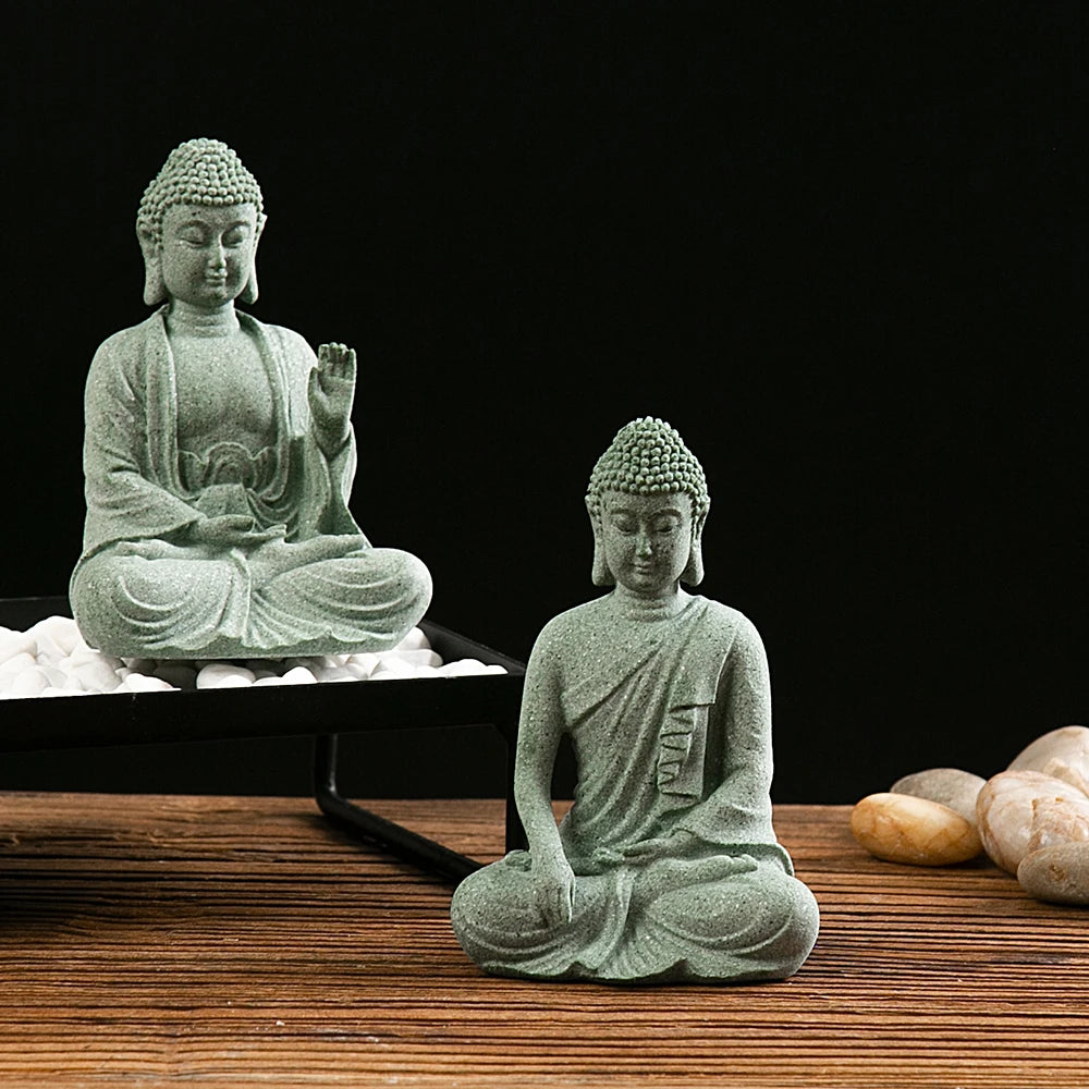 Buddha Statue, Fish Tank Decoration, Mini Buddhism Figurine Desk Topper, Tablescape Decor, Home Zen Statue