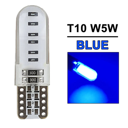 2/4/6/8/10/20 Pcs, T10 W5W LED Bulbs, Car Interior Dome Maps Trunk License Plate Lights, 12V COB-12SMD 7500K White Yellow Red Blue