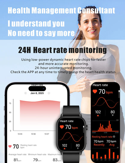 NEW Fashion Built-in 6 Stars GPS Position Smart Watch, Women 2.01'' AMOLED HD Screen IP68 Waterproof Sport  Bracelets For Ladies