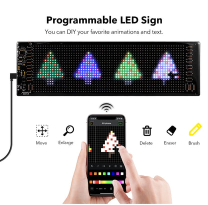 Car Decor Advertising Logo Lights Outdoor LED Matrix Pixel Scrolling Screen DIY Customize Patterns, Animations, Text Warning Light