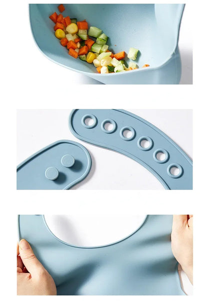 Silicone Baby Bib Waterproof Saliva Dripping Banana Bibs Newborn Feeding Soft Edible Aprons Baby Adjustable Burp Scarf