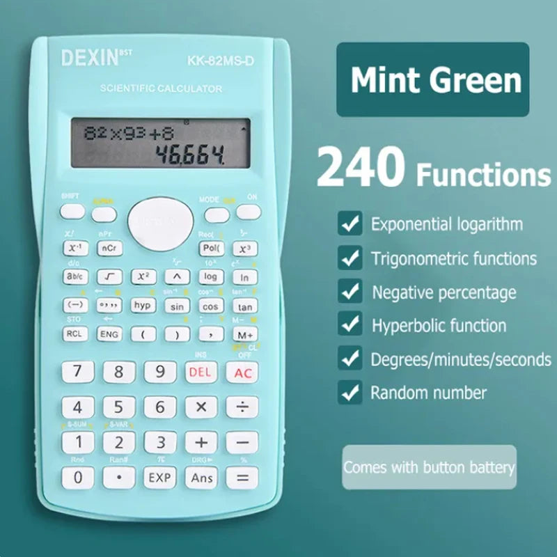 Multifunctional Scientific Calculator for Students, Simple Portable Large Screen Function Calculator, Stationery for School and Office