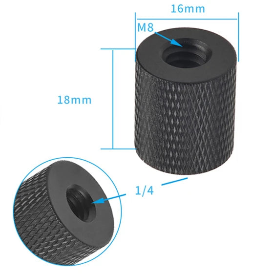 1x 1/4 Inch Thread Hole Female to Female 3/8 M4 M5 M6 M8 Mount Adapter Screw Nut DSLR Cameras Tripod Rig Flash Light Accessories