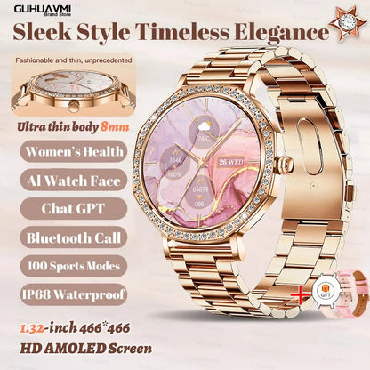 2026 Ultra Thin Women Smart Watch Screen Always Display Time Sports Bracelet Bluetooth Call Fashion Smartwatch Ladies Best Gift