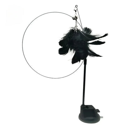 Interactive Cat Toy Hands-Free Cat Stick Playing Kitten Playing Teaser Wand Toy Suction Cup Bird/Feather Cat Wand Pet Supplies