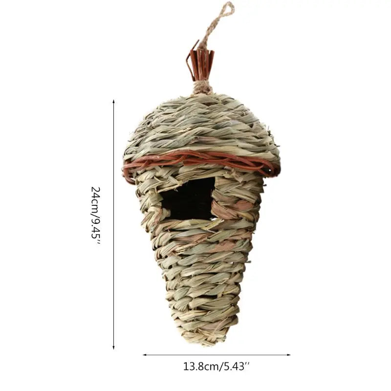 17 Styles Birds Nest Bird Cage Natural Grass Egg Cage Bird House Outdoor Decorative Woven Hanging Parrot Nest Houses Pet Bedroom
