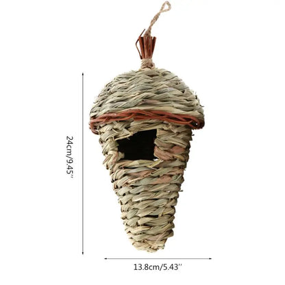 17 Styles Birds Nest Bird Cage Natural Grass Egg Cage Bird House Outdoor Decorative Woven Hanging Parrot Nest Houses Pet Bedroom