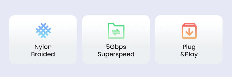 USB C to Micro B 3.0 Cable, 5Gbps 3A, Fast Data Sync Cord For Macbook Hard Drive Disk HDD, SSD Case USB Type C Micro B Cable ,UGREEN