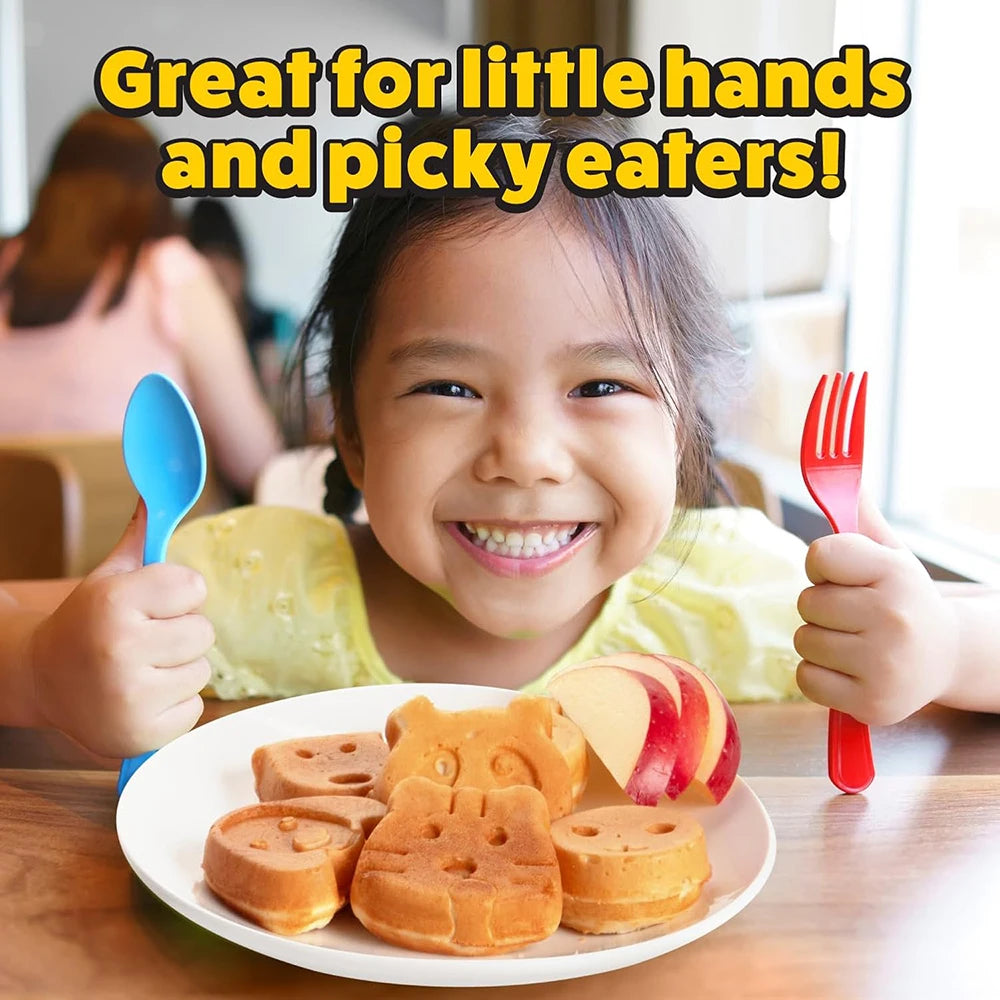 Animal Mini Waffle Maker, 6 Animal Shaped Pancakes Breakfast Machine, Non-Stick Waffler Iron, Household for Kids Adults, Fun Gift