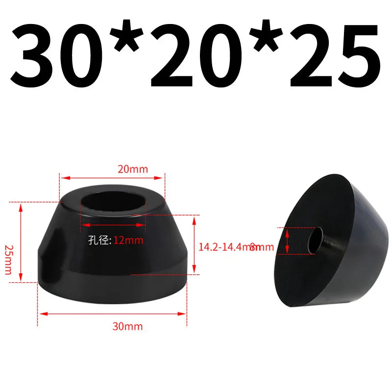 Black Rubber Bumper Furniture Pad Feet Leg Pads Tile Floor Protectors Table Leg Cover With Washers