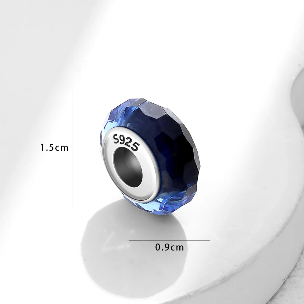 Nuevo colgante de plata 925 compatible con pulsera original, joyas para mujer, serie azul, colgante de pulpo, delfín, búho, camaleón