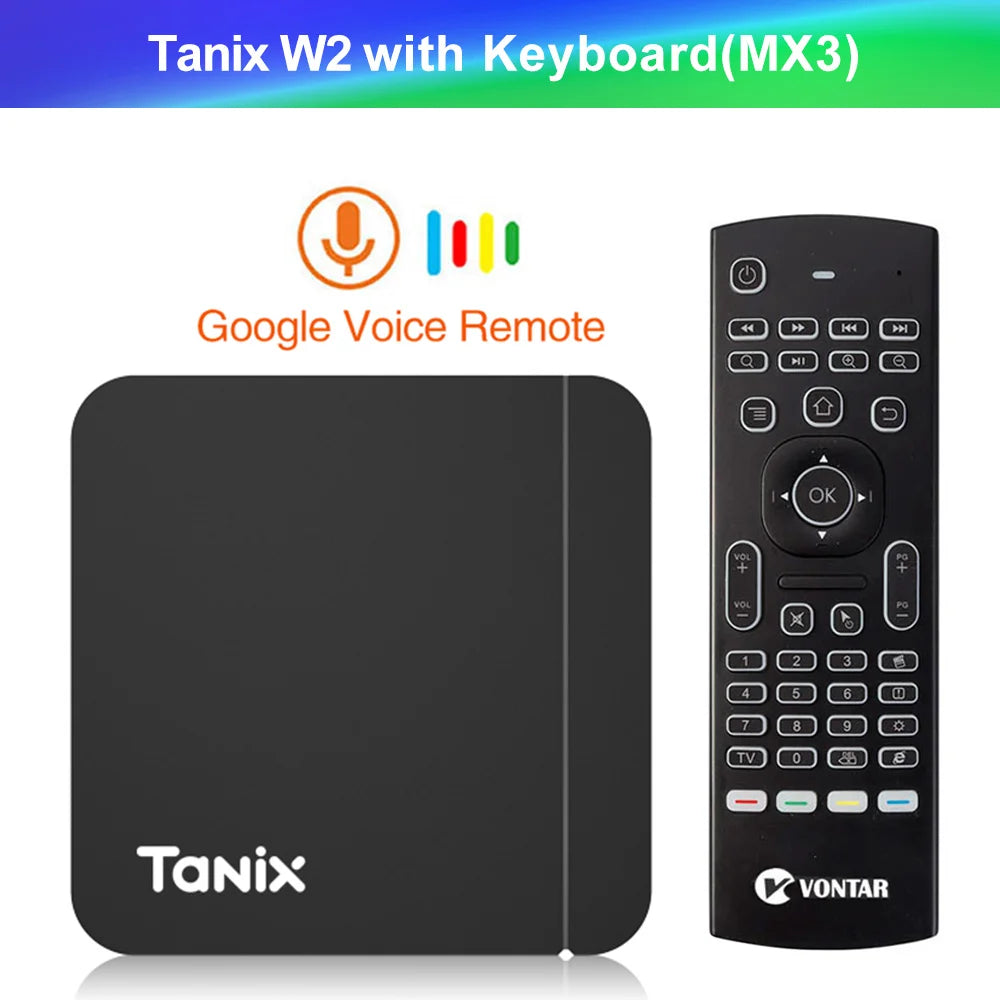 Tanix W2 Smart TV Box Android 11 Amlogic S905W2 with 2GB 16GB Support H.265 AV1 Dual Wifi HDR 10+ Media Player Set Top Box