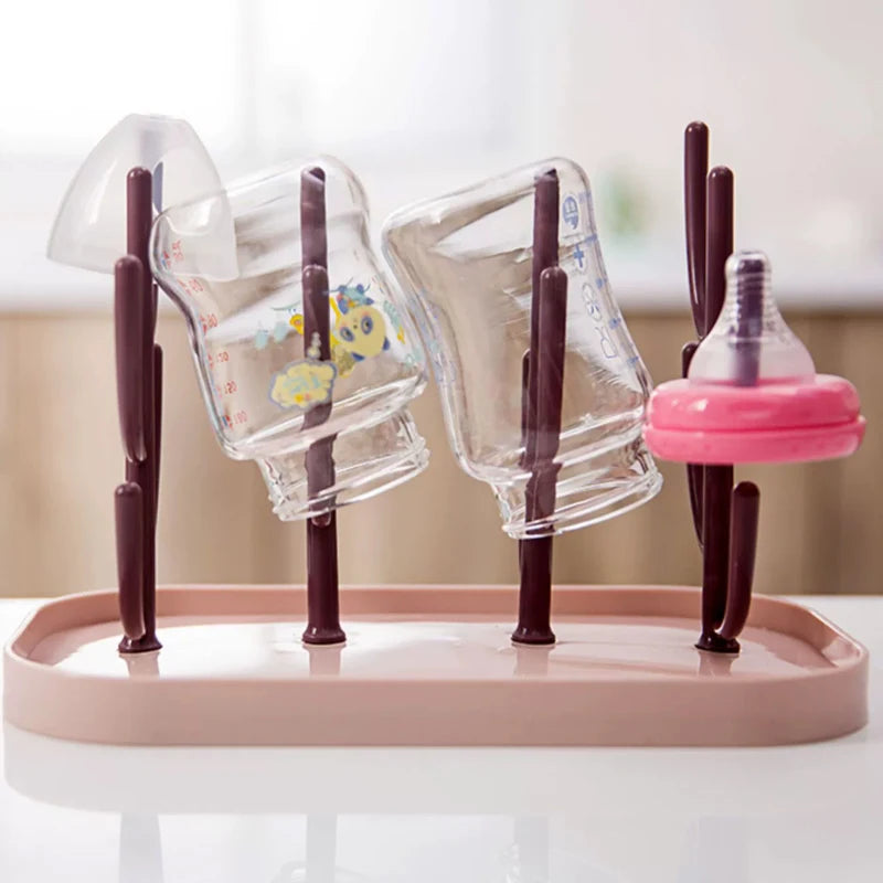 Baby Tree-shaped Milk Bottle Drain Rack, Dust-proof Milk Bottle Holder, Cup Drain Rack Easter Gift