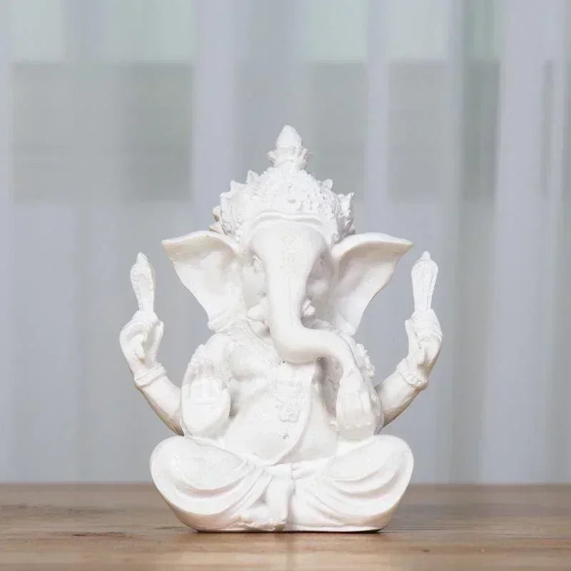 Handmade Sandstone Ganesha Buddha Elephant Statue Sculpture Figurine for Home Decoration, Living Room