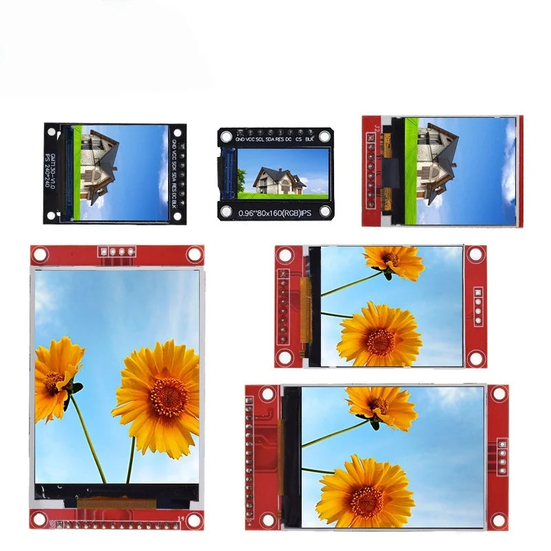 TFT Display 0.96/1.44/1.8/2.4/2.8/3.5 Inch TFT Full Color Screen LCD Module ST7735 ILI9341 Driver Interface SPI for Arduino XCW
