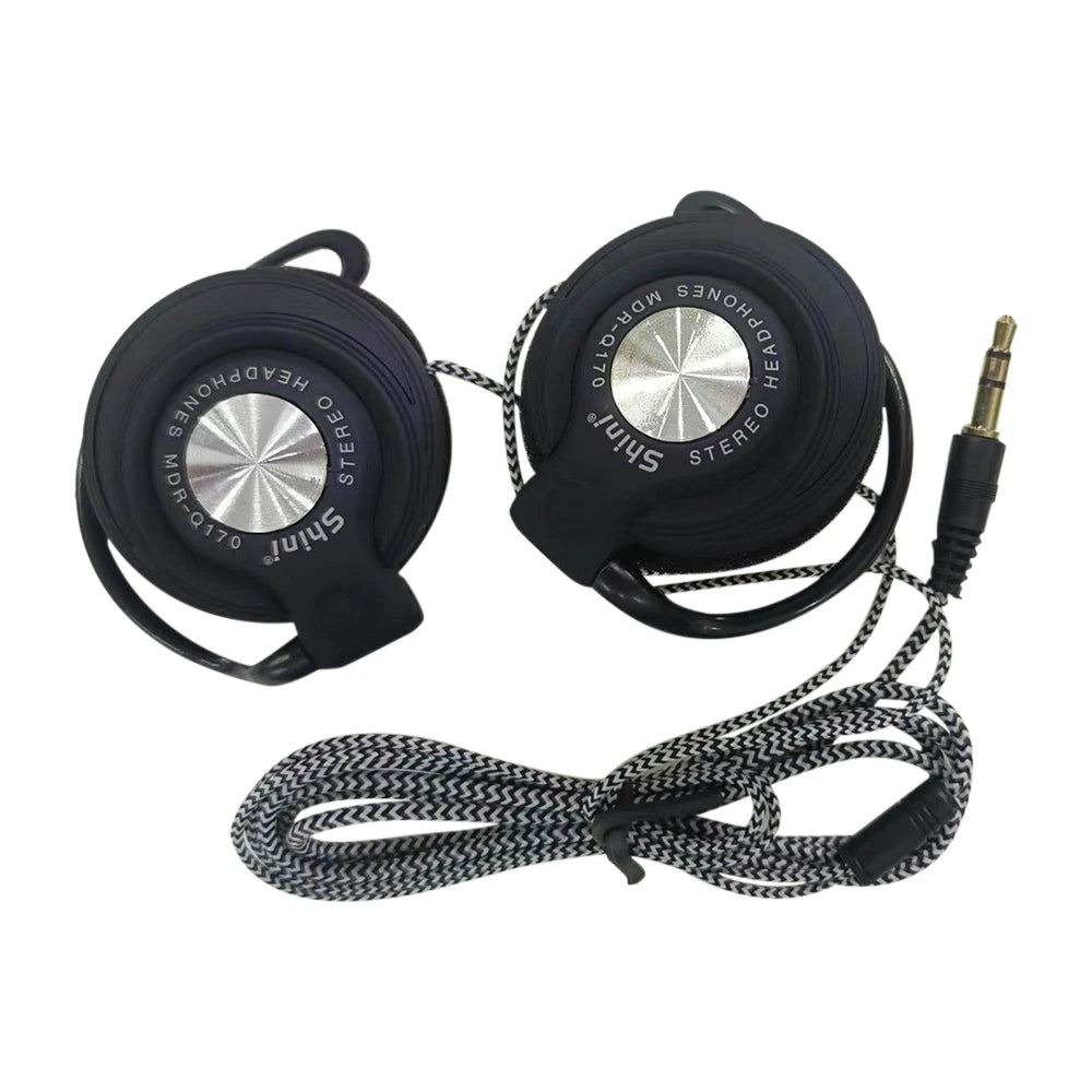 3.5mm Wired Headphones HIFI Heavy Bass Headset Over-ear Adjustable Ear Hook Earphones Mp3/MP4 Music Sports Earphone for Phone PC