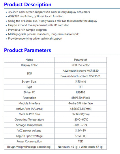 2.2 /2.4/2.8/3.2/3.5/4.0 Inch SPI TFT LCD Touch Panel Serial Port Module,  ILI9341  240x320 Serial LED Display