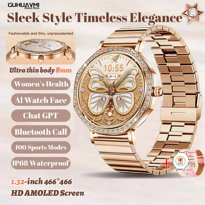 2026 Ultra Thin Women Smart Watch Screen Always Display Time Sports Bracelet Bluetooth Call Fashion Smartwatch Ladies Best Gift