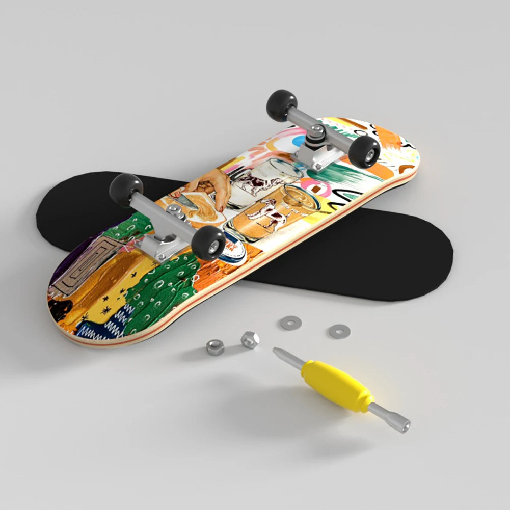 Professional Mini Wooden Skateboard Fingerboard Set Finger Scooter Finger Skate Board Maple Wood Kid Tabletop Toys for Boys