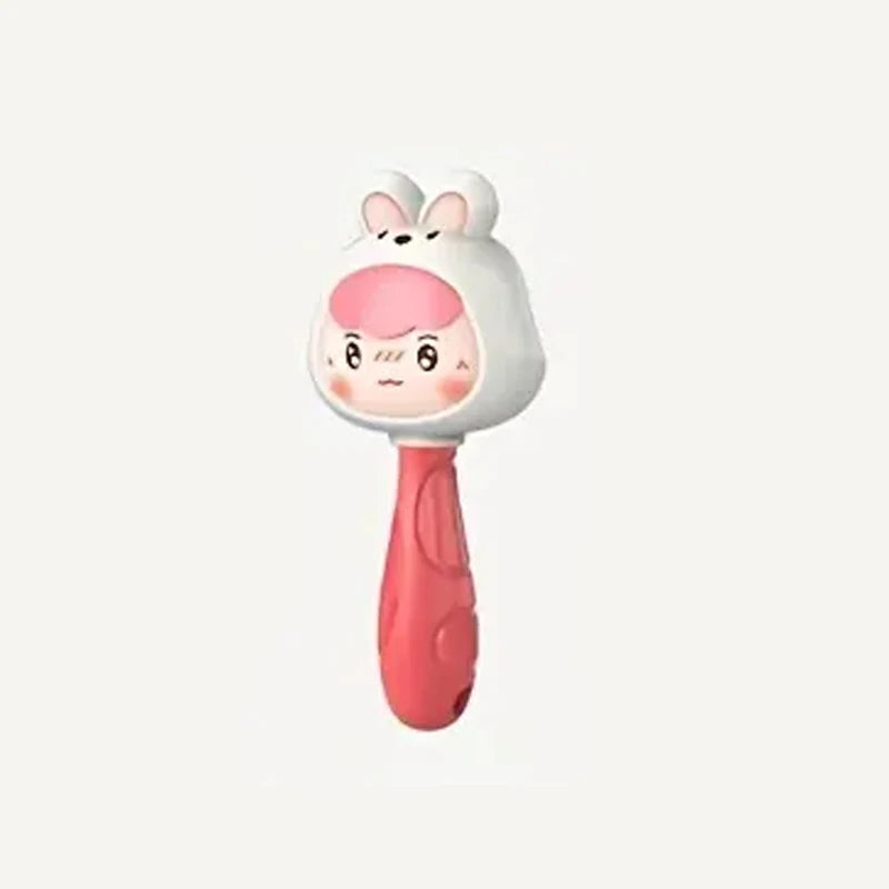 Cartoon Rattle, Newborn Sensory Grasp Toy, Chew-Safe Early Ed Handbell for Xmas & Bday Bite and Chew Toy Festival Gifts