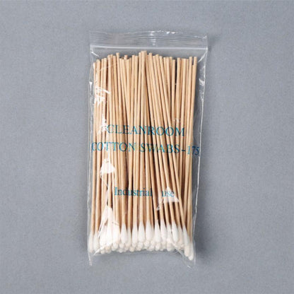 100/200Pcs, Swabs, 6'' Long Wood Handle Sturdy Cotton Applicator, Swab Q-tip, Natural Cotton Swabs