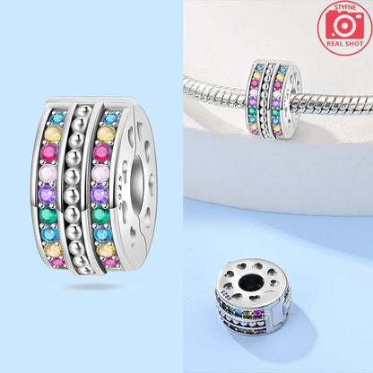 Charms 925 Silver Blue Original Stars Heart Zircon Chameleon Panda Glass Beads Fit Bracelet Jewelry Women Diy Accessories