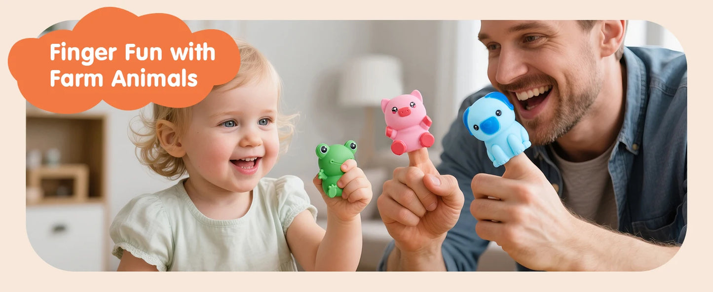 Montessori Train/Surprise Party Gift Set: Toddler Learning Toys, Counting & Sorting Toys, Fine Motor Finger Puppet Games for Kids
