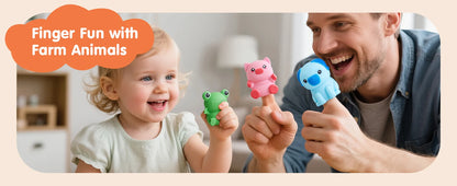 Montessori Train/Surprise Party Gift Set: Toddler Learning Toys, Counting & Sorting Toys, Fine Motor Finger Puppet Games for Kids