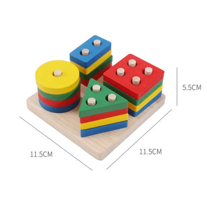 Juguetes Montessori de madera para niños de 1, 2 y 3 años, juegos de combinación de formas de números y alfabetos, juguetes educativos tempranos para niños.