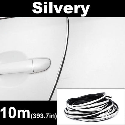 2/5/10M Car Door Edge Scratch Protector DIY Trim Strips Guard Cover Strip Roll Chrome Styling Moulding Trim Strip