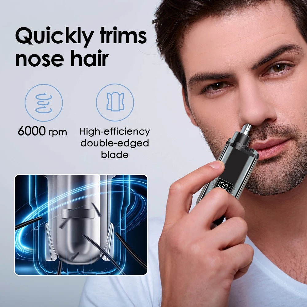 Electric Nose Hair Trimmer For Men Women, High Speed Motor Hair Remover, Lips Eyebrows Razor R Type Cutter Head Trimmer for Nose