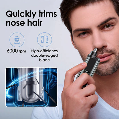 Electric Nose Hair Trimmer For Men Women, High Speed Motor Hair Remover, Lips Eyebrows Razor R Type Cutter Head Trimmer for Nose