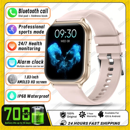2026 New Smartwatches for Men and Women, Sports Fitness Tracker, IP68 Waterproof, Built-in 24H Heart Rate, 700 mAh Battery, Call Smart Watch
