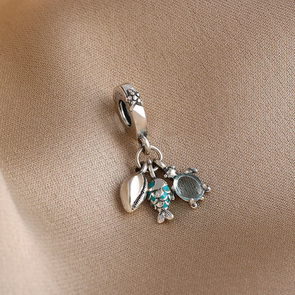 New 925 Silver Octopus crab Charm Bead Sea turtle starfish Seahorse dolphin Pendant Fit Original Bracelet Women DIY Jewelry Gift