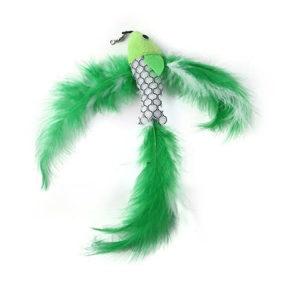 Interactive Cat Toy Hands-Free Cat Stick Playing Kitten Playing Teaser Wand Toy Suction Cup Bird/Feather Cat Wand Pet Supplies